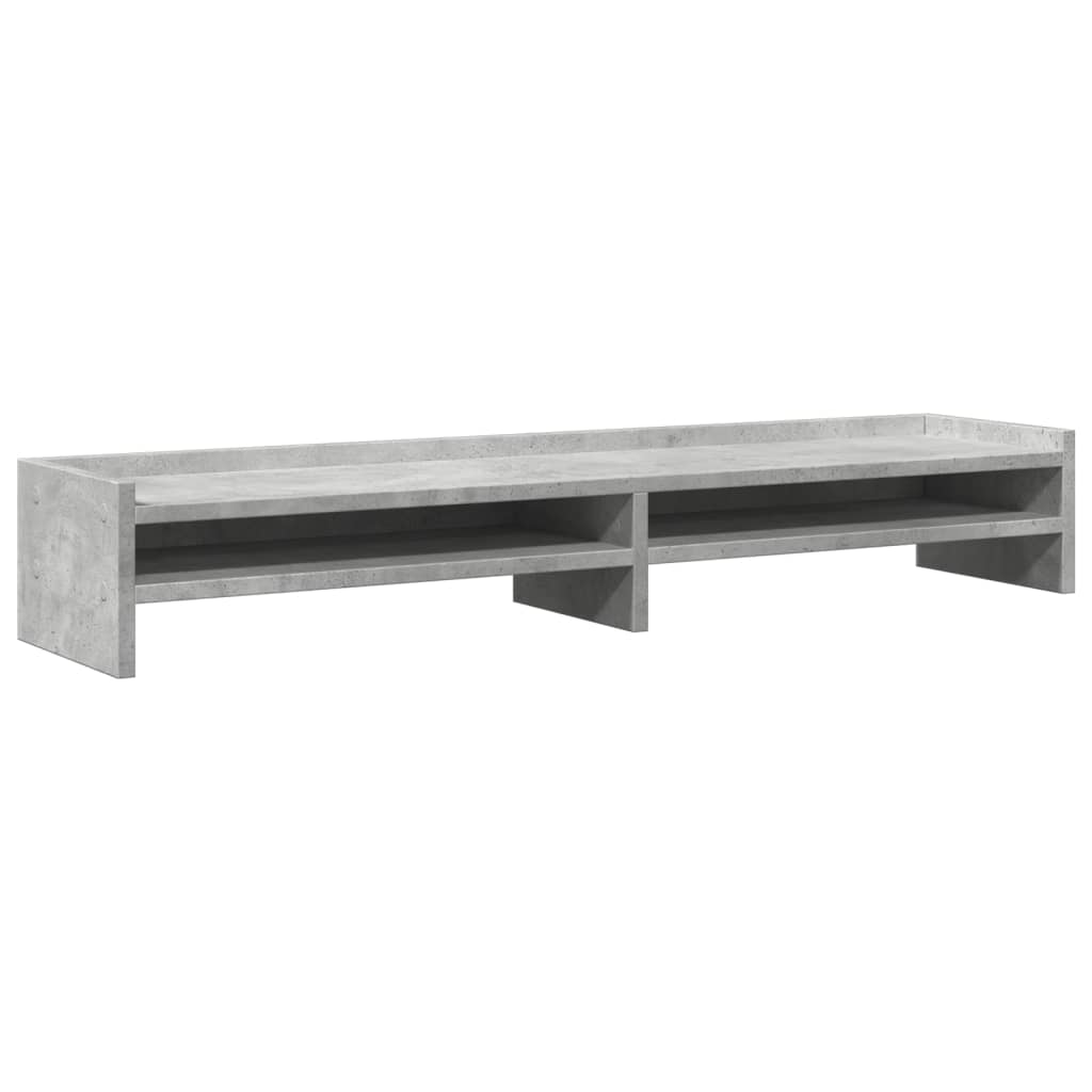 Support d'écran gris béton 100x24x16 cm Panneau de particules
