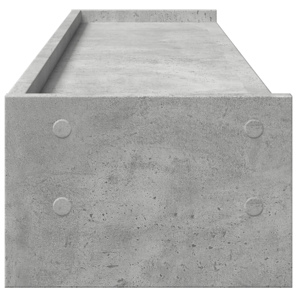 Support d'écran gris béton 100x24x16 cm Panneau de particules