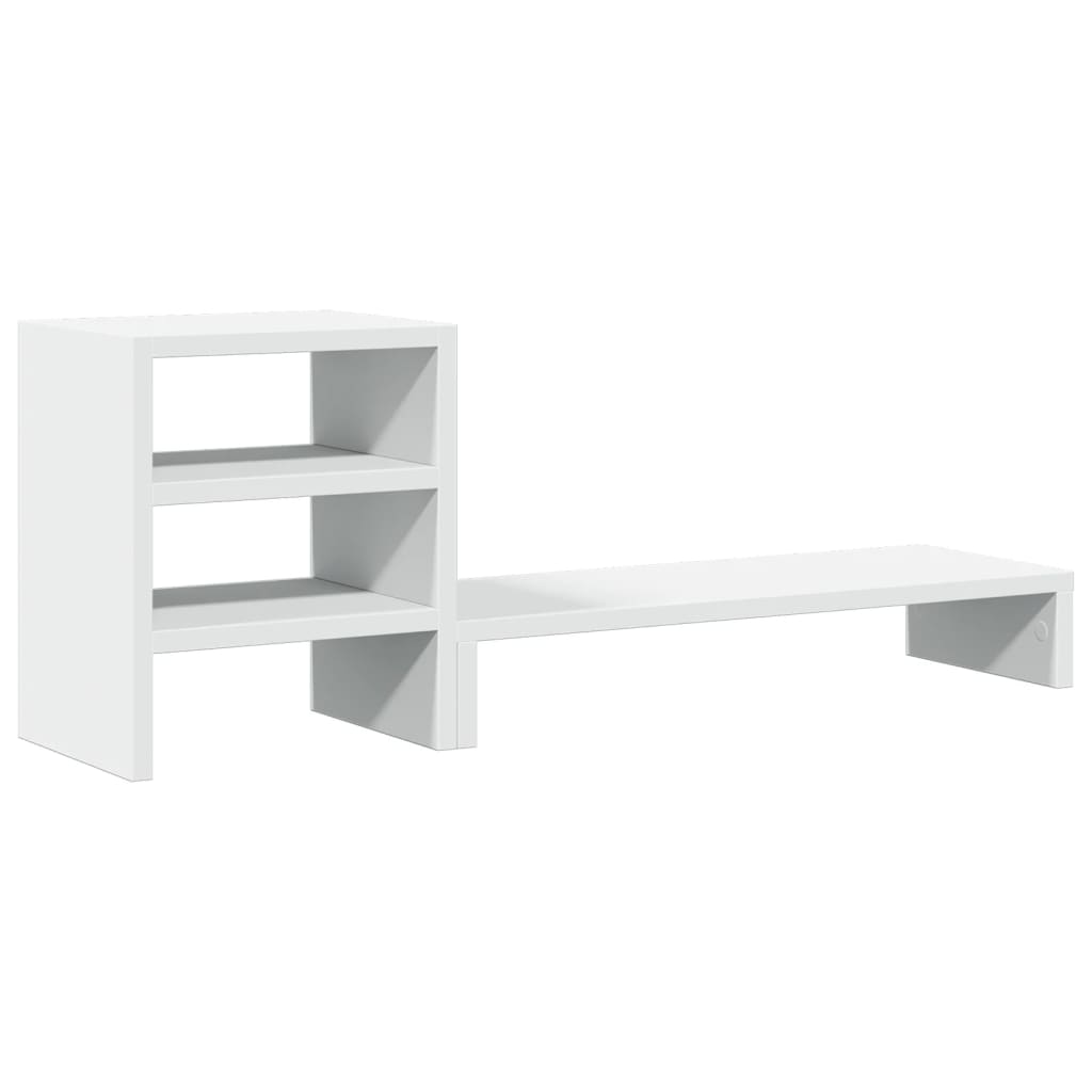 Monitor Stand with Desk Organizer White Engineered Wood