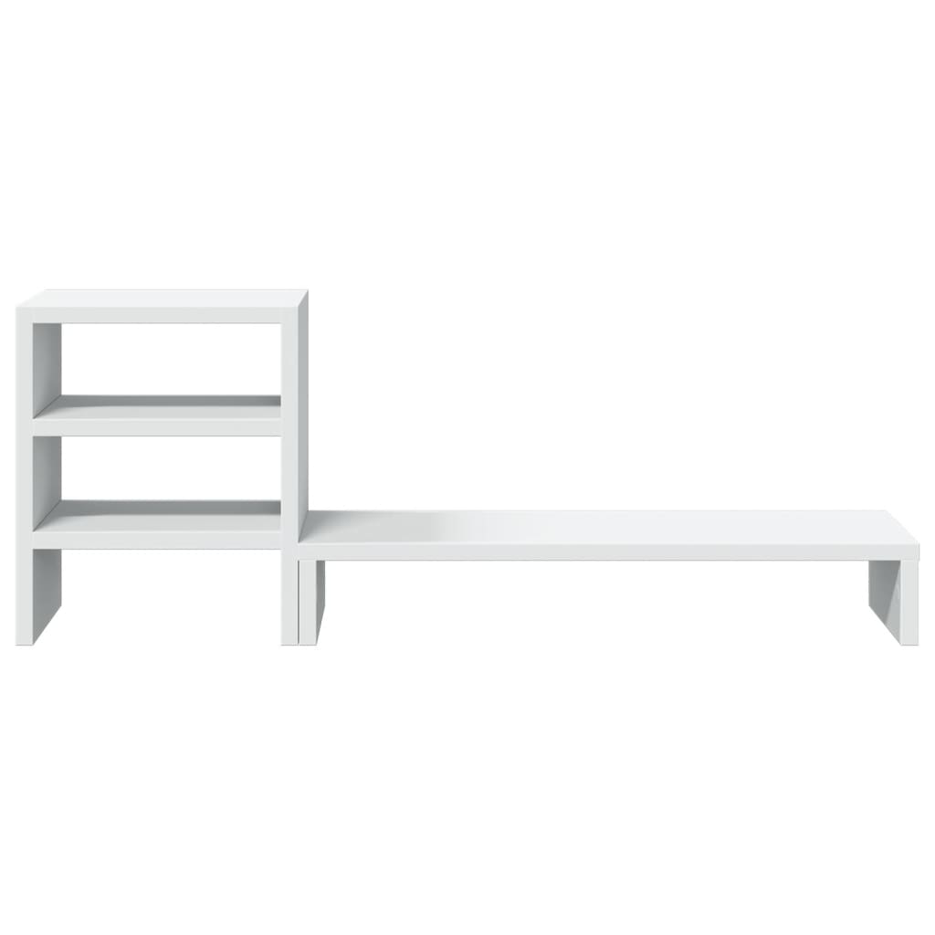 Monitor Stand with Desk Organizer White Engineered Wood