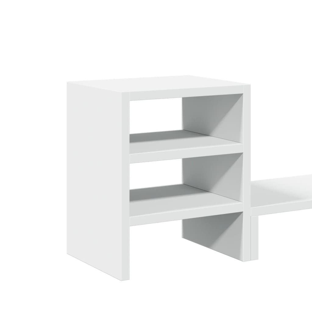 Monitor Stand with Desk Organizer White Engineered Wood