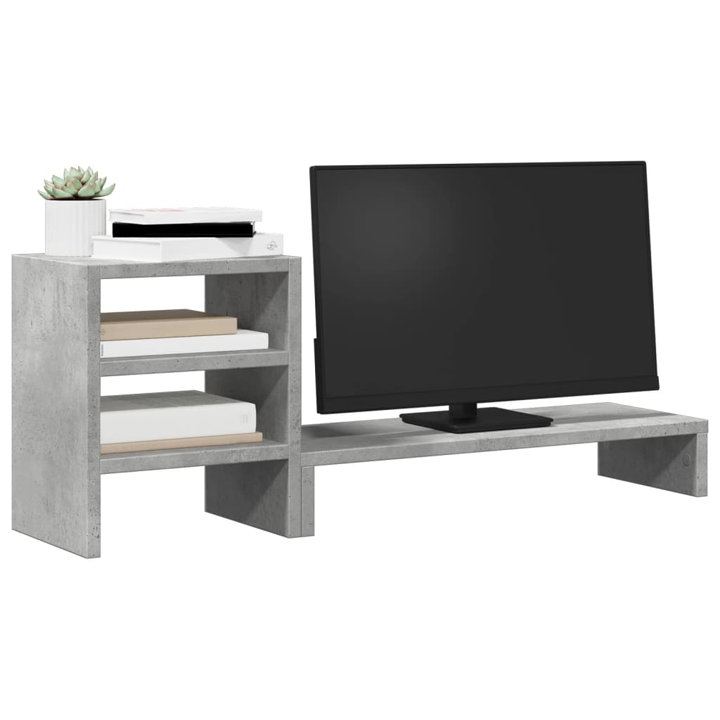 Support de moniteur avec organiseur de bureau Gris béton
