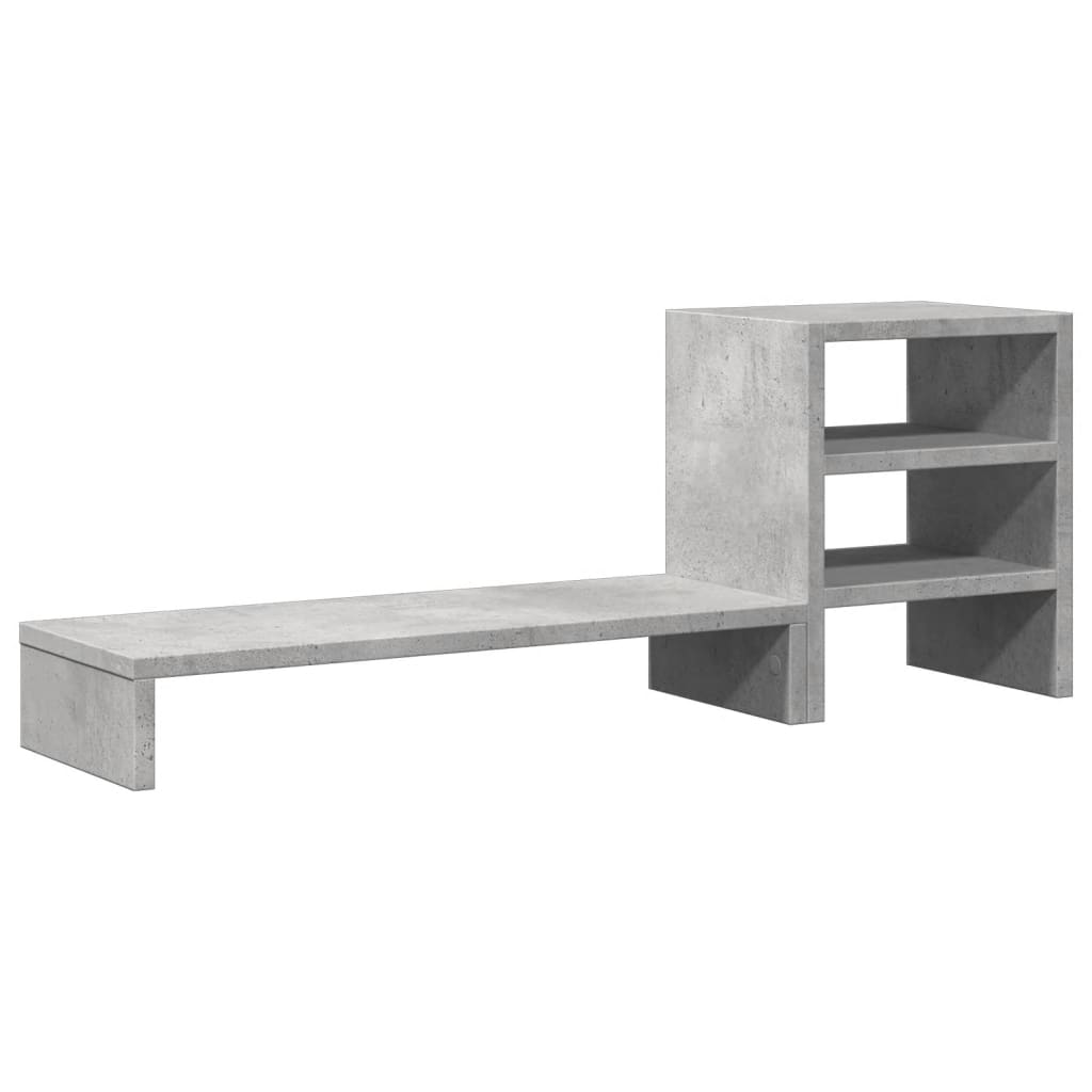 Support de moniteur avec organiseur de bureau Gris béton