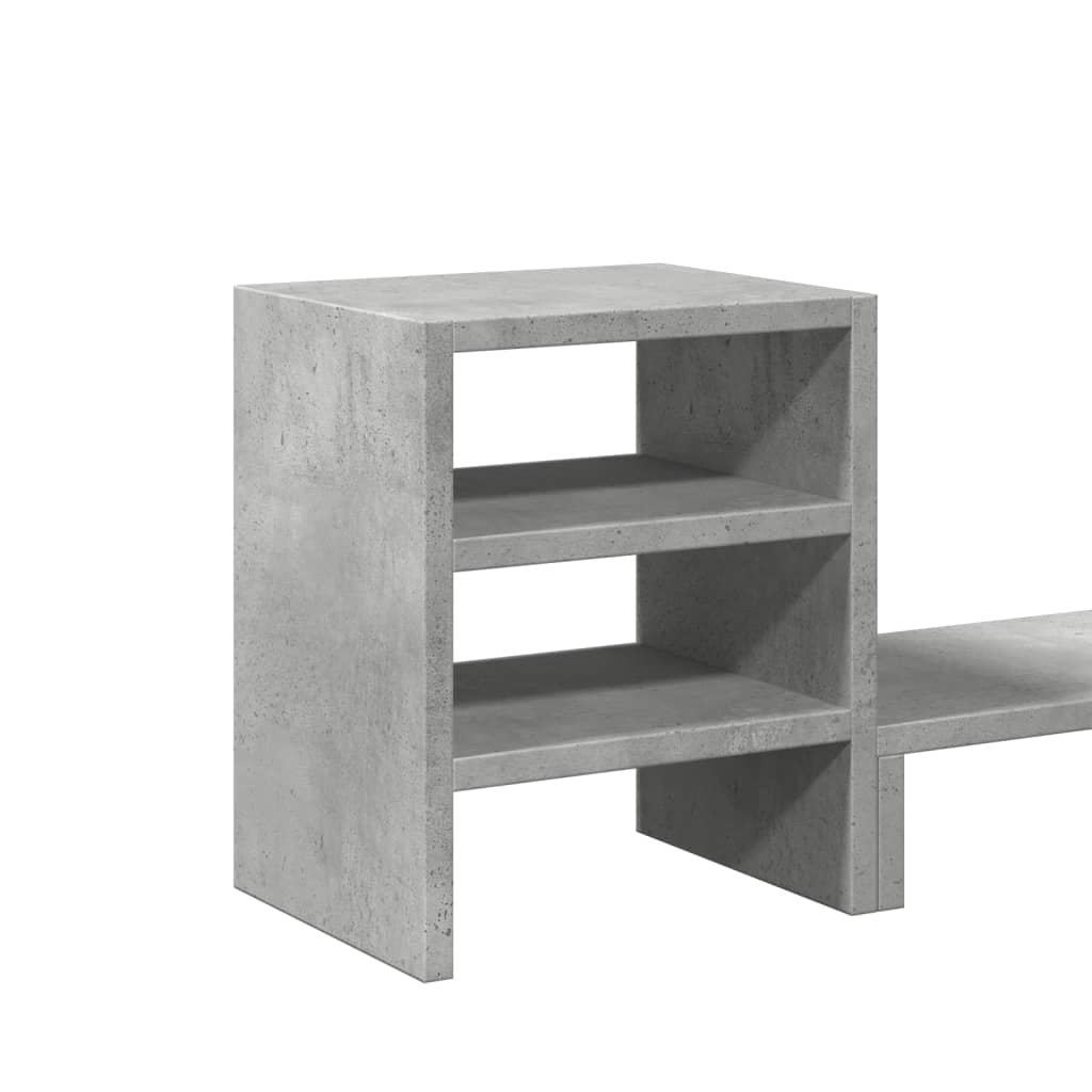 Support de moniteur avec organiseur de bureau Gris béton