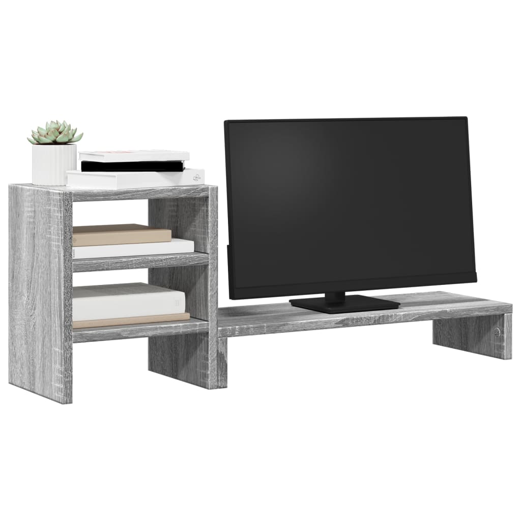 Monitorständer mit Schreibtisch-Organizer Grau Sonoma