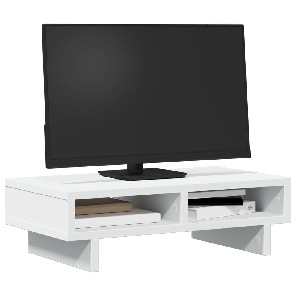 Support de moniteur blanc 50x27x15 cm en bois d'ingénierie