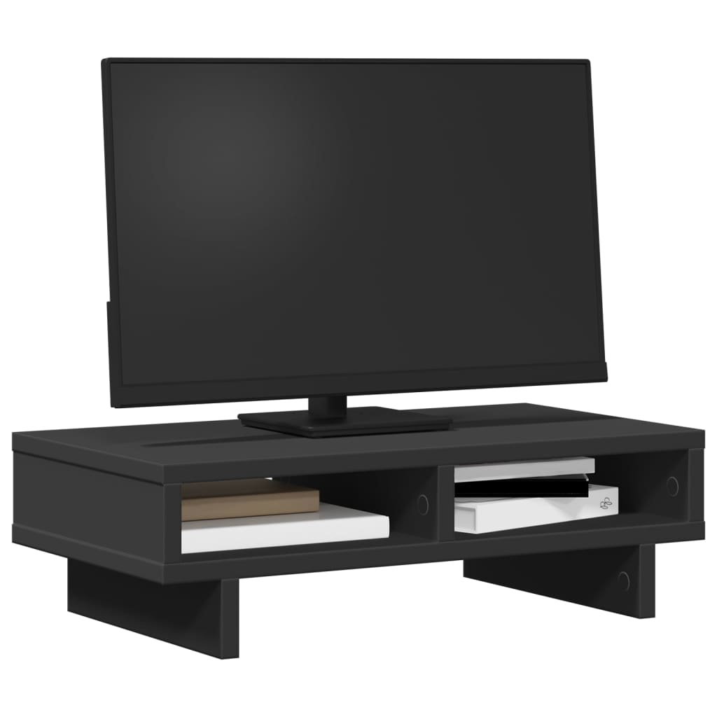 Support d'écran noir 50x27x15 cm Bois d'ingénierie