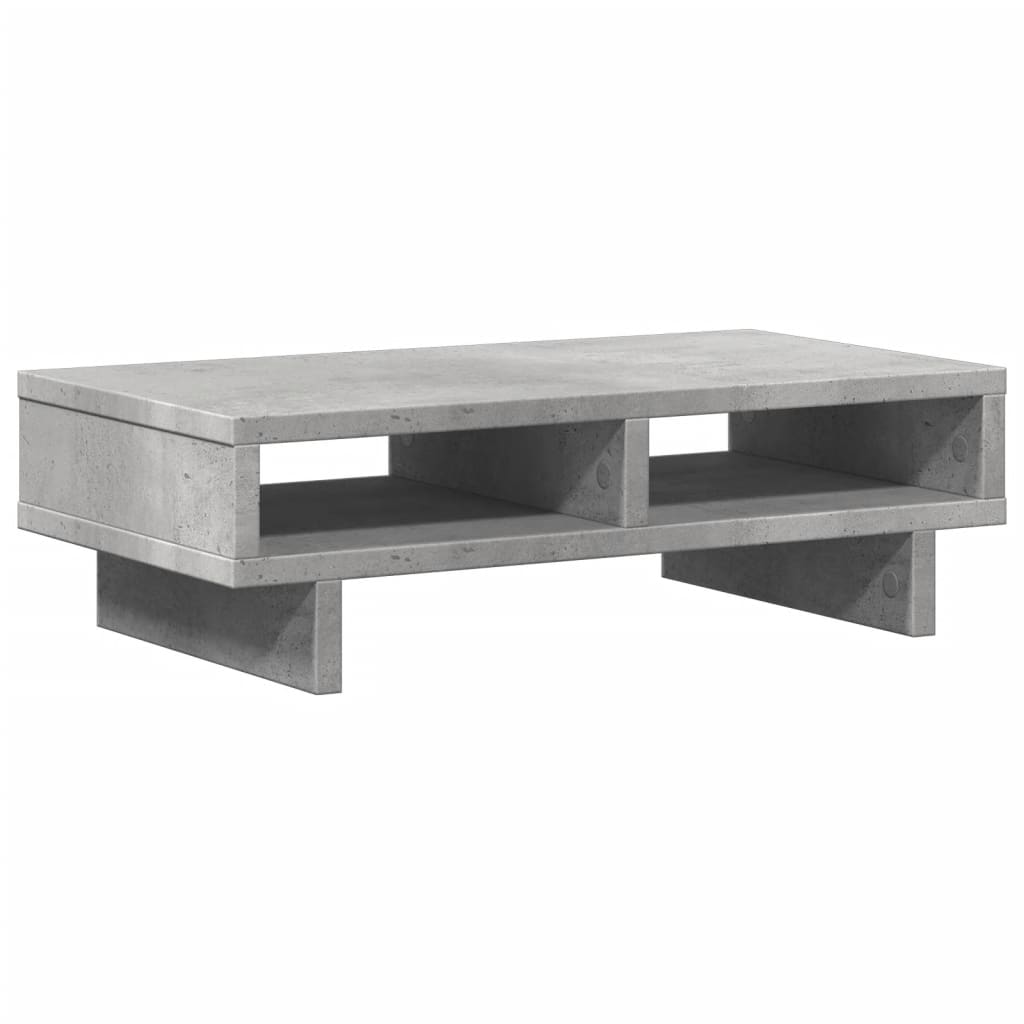 Support d'écran gris béton 50x27x15 cm bois d'ingénierie