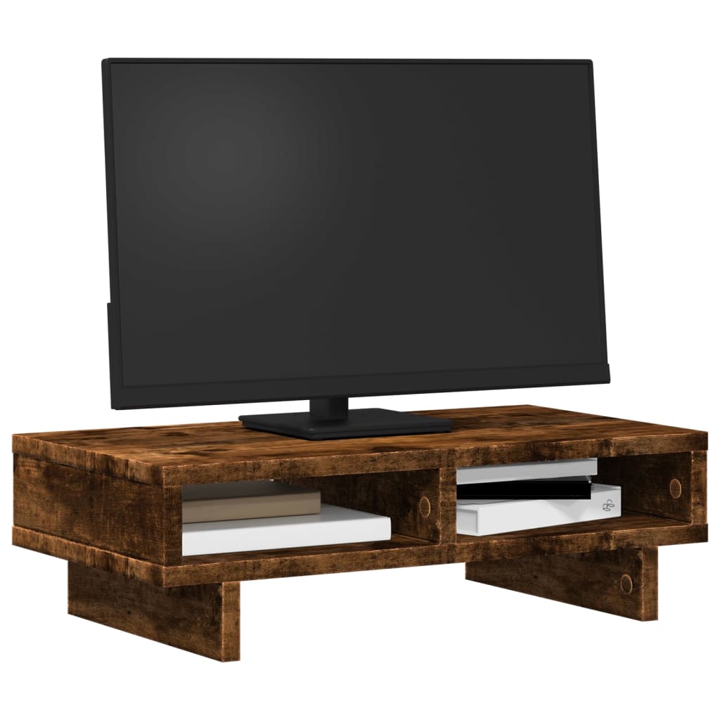 Monitor Stand Smoked Oak 50x27x15 cm Wood-based material
