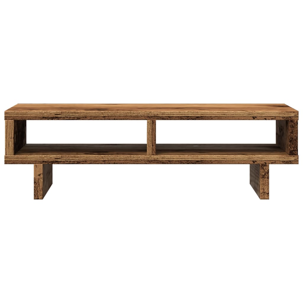 Support d'écran aspect bois ancien 50x27x15 cm panneau de particules