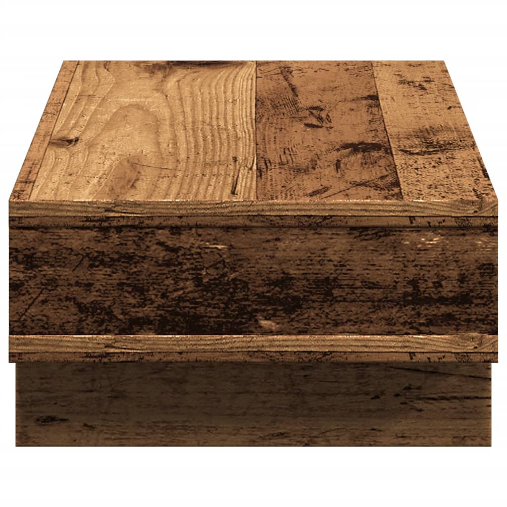 Support d'écran aspect bois ancien 50x27x15 cm panneau de particules