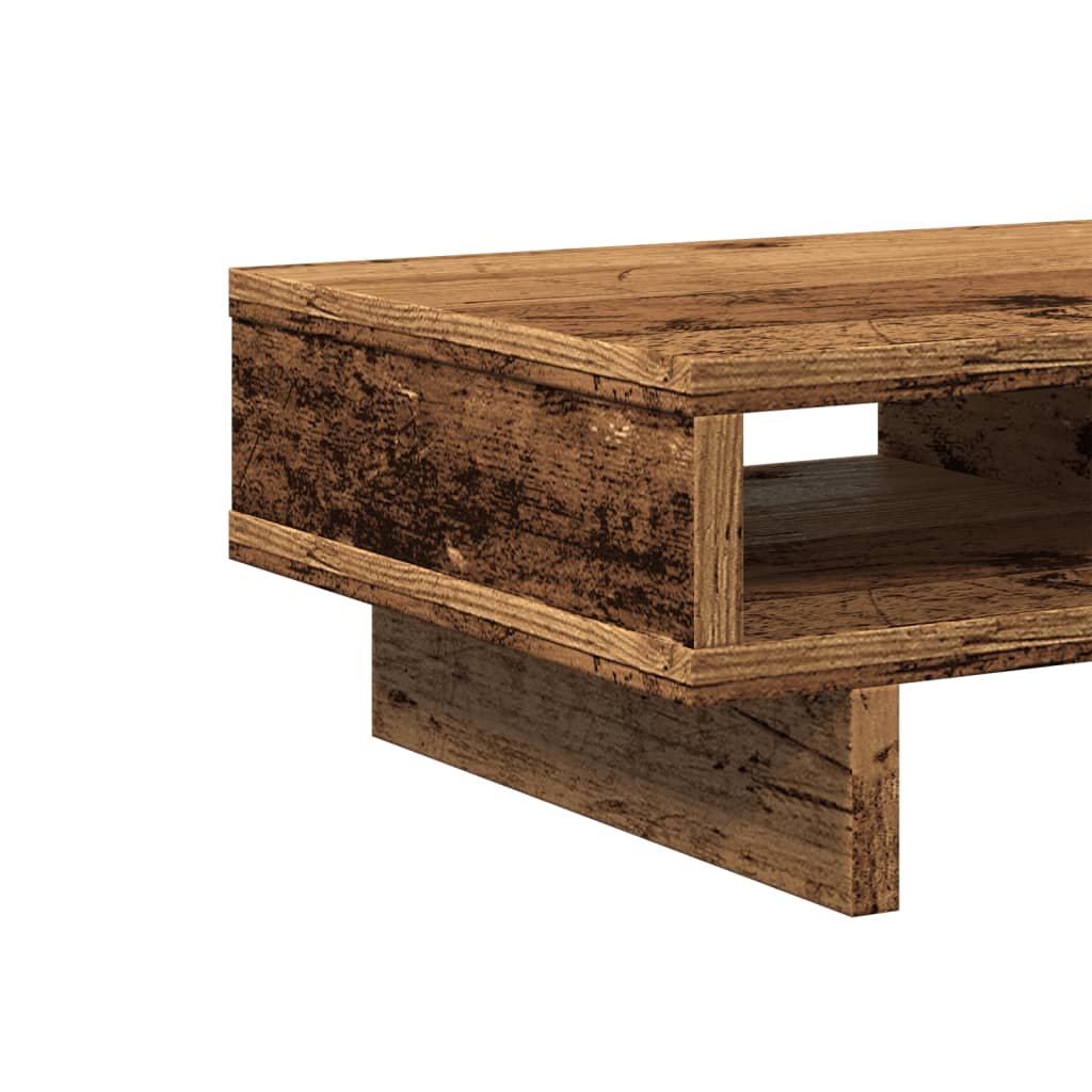Support d'écran aspect bois ancien 50x27x15 cm panneau de particules
