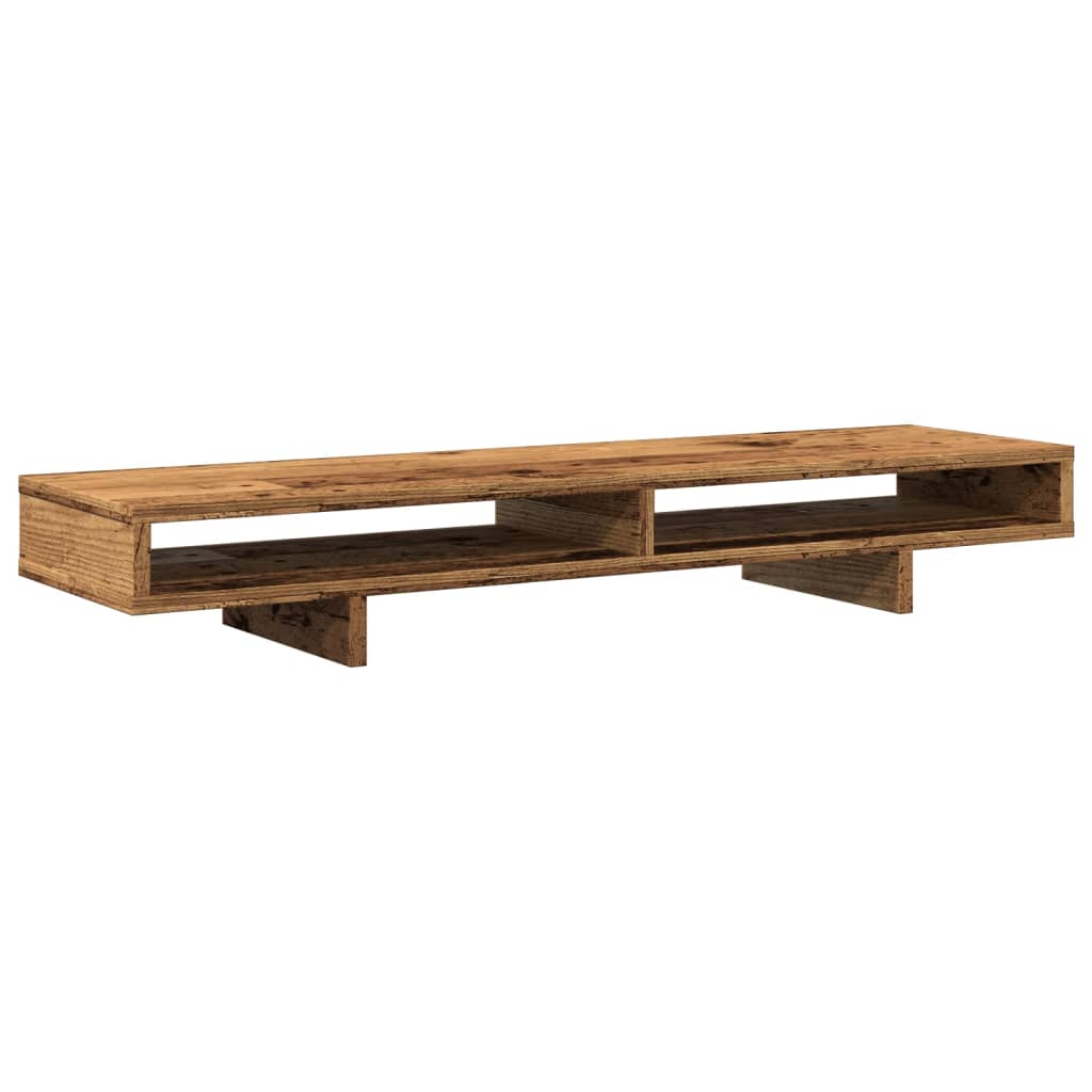 Support de moniteur effet bois ancien 100x27x15 cm panneau de particules