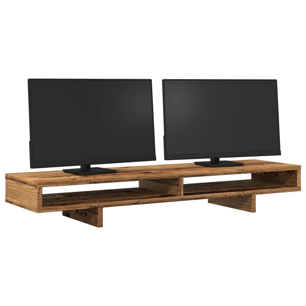 Support de moniteur effet bois ancien 100x27x15 cm panneau de particules
