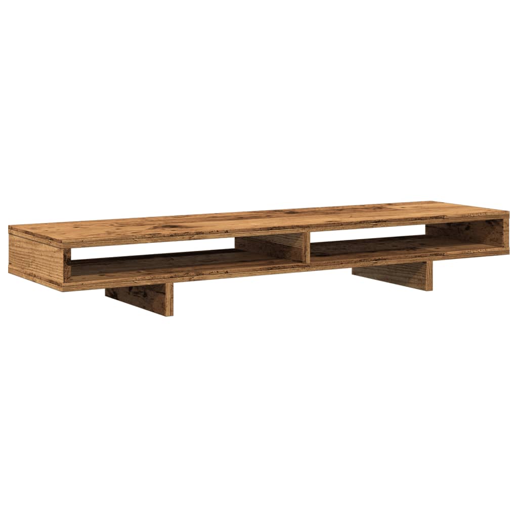 Support de moniteur effet bois ancien 100x27x15 cm panneau de particules
