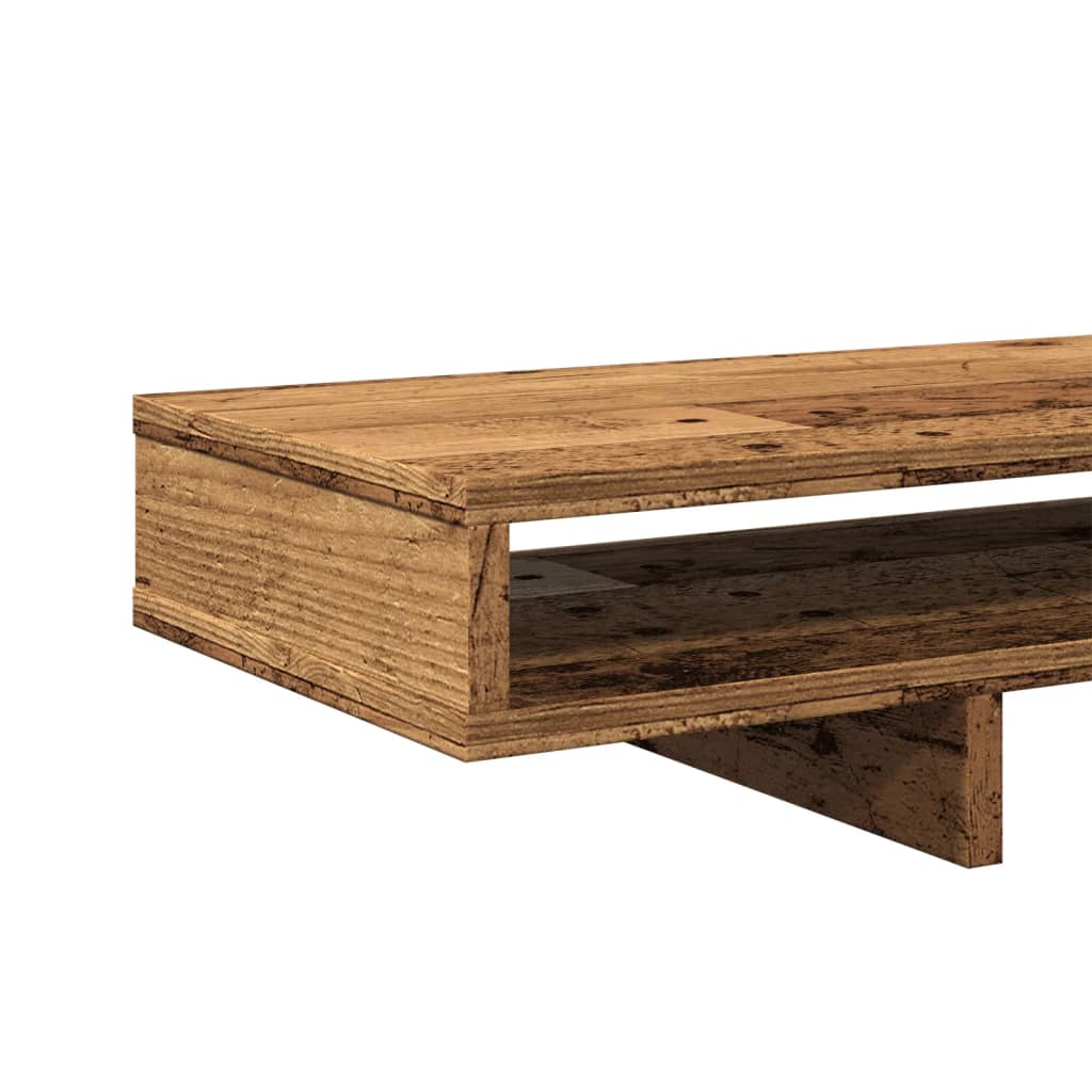 Support de moniteur effet bois ancien 100x27x15 cm panneau de particules
