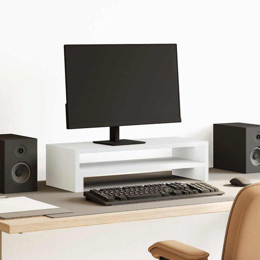 Support moniteur blanc 54x22x15 cm panneau de particules