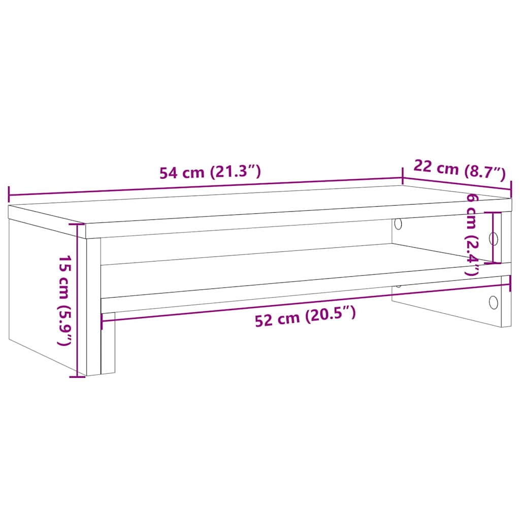 Monitor Stand Gray Sonoma 54x22x15 cm Engineered Wood