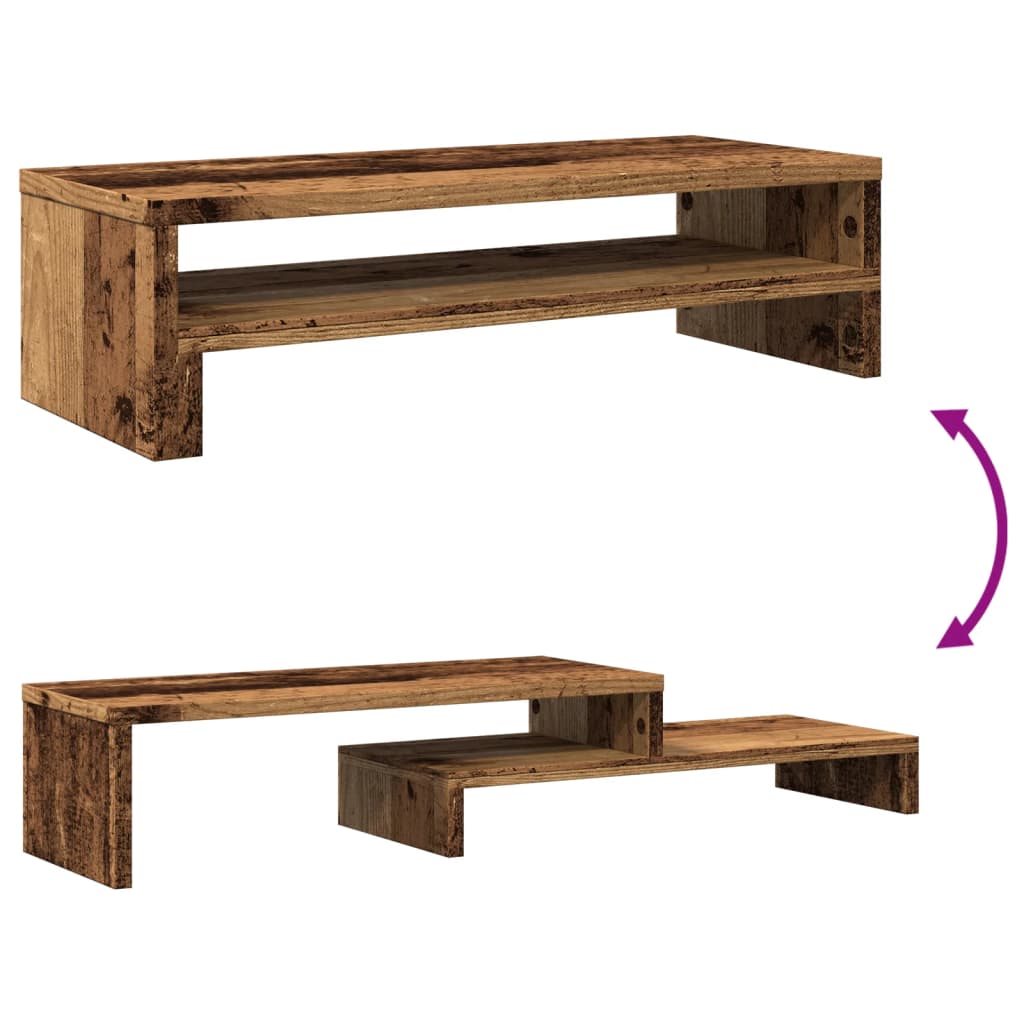 Monitor Stand Reclaimed Wood Look 54x22x15 cm Wood-based Material