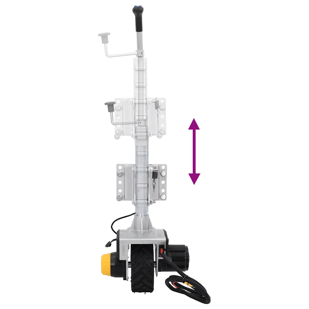 Roue jockey pour remorque 12 V 550 W aluminium