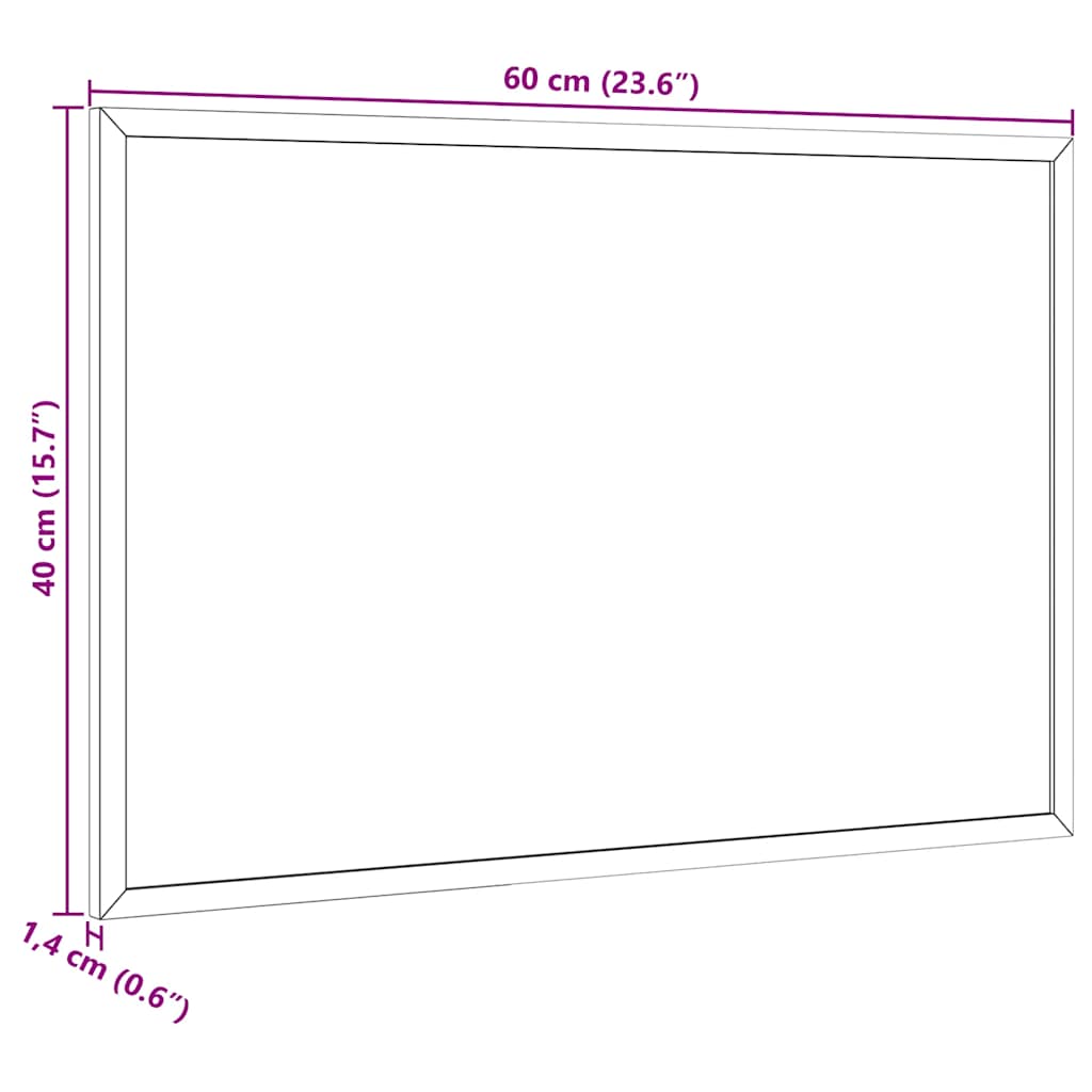 Tableau blanc magnétique avec cadre en pin massif 60 x 40 cm