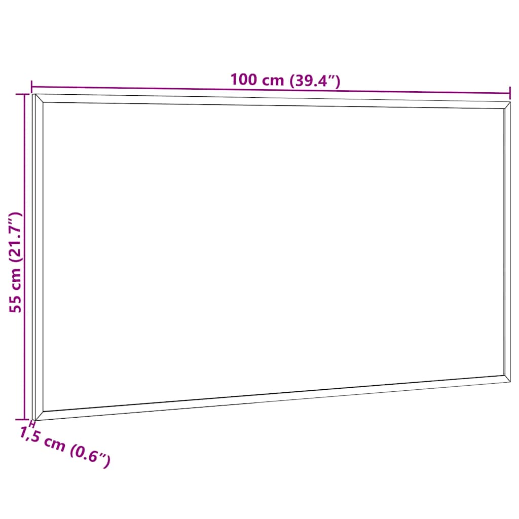 Magnetisches Whiteboard mit Rahmen aus massivem Kiefernholz 100 x 55 cm