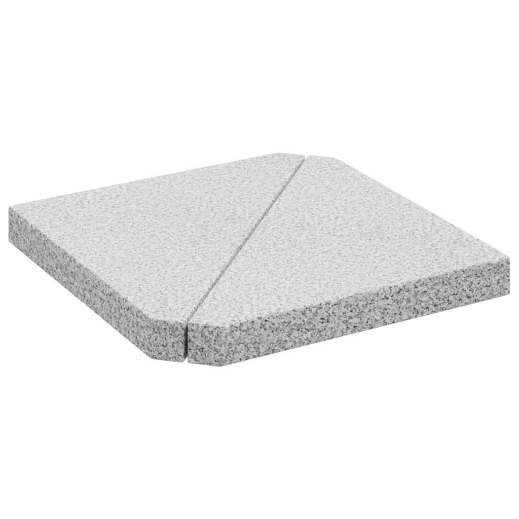 Schirmgewichtsscheiben 2 Stk. Grau Granit Dreieckig 14 kg