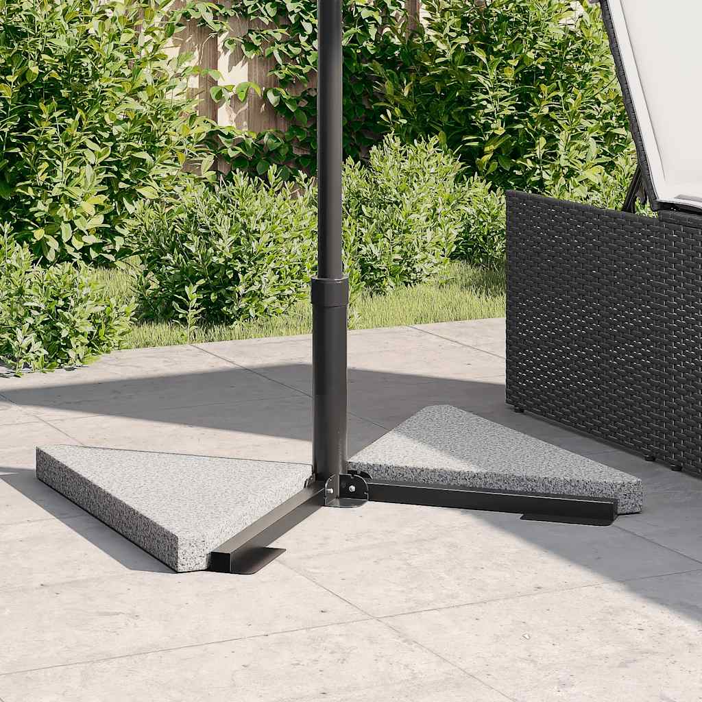 Schirmgewichtsscheiben 2 Stk. Grau Granit Dreieckig 14 kg