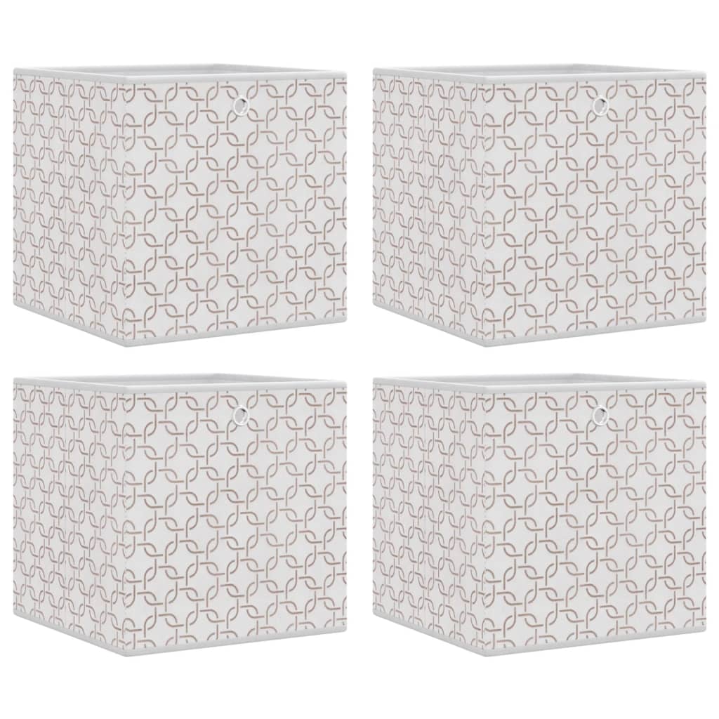 Boîtes de rangement pliables 4 pcs crème 32x32x32 cm intissé
