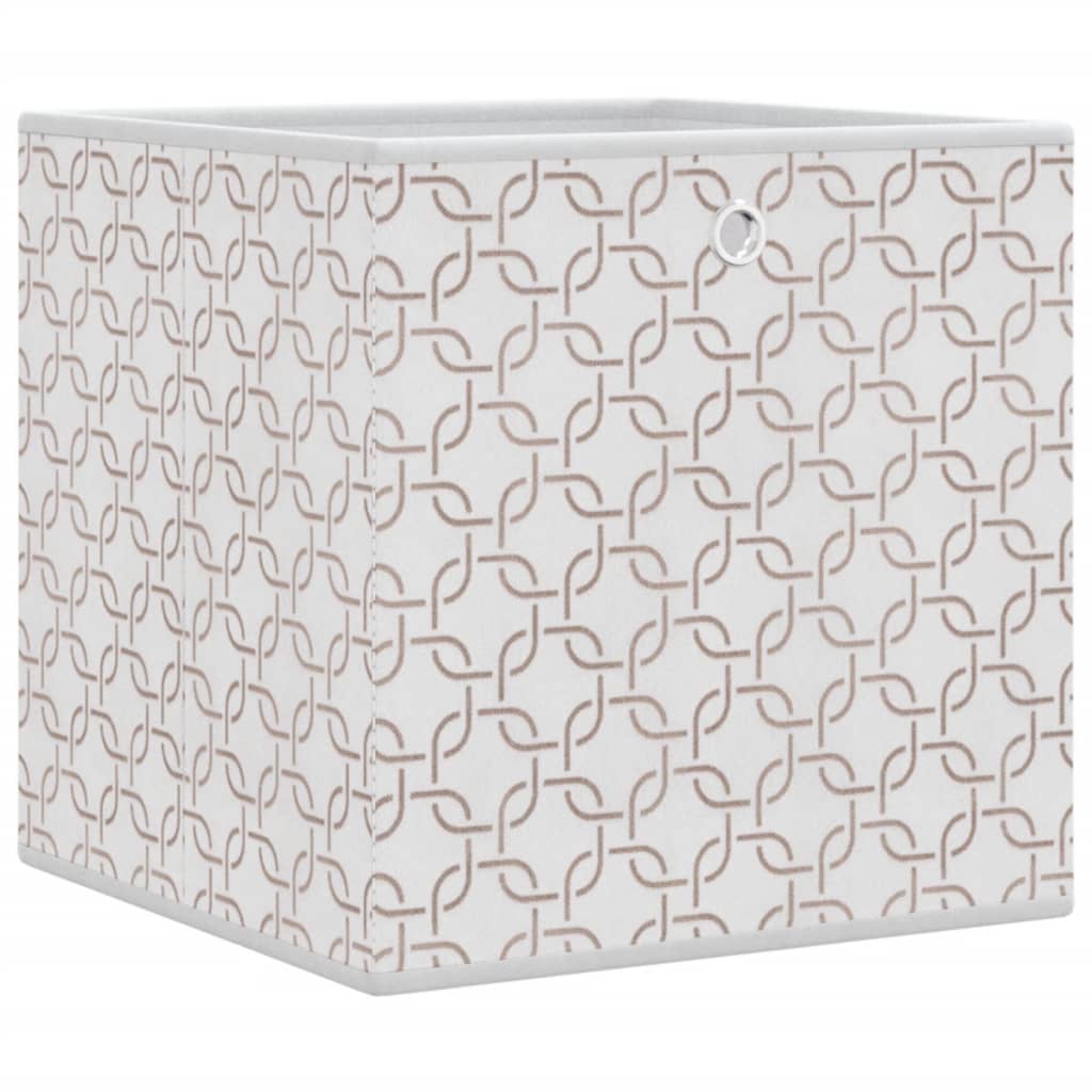 Boîtes de rangement pliables 4 pcs crème 32x32x32 cm intissé