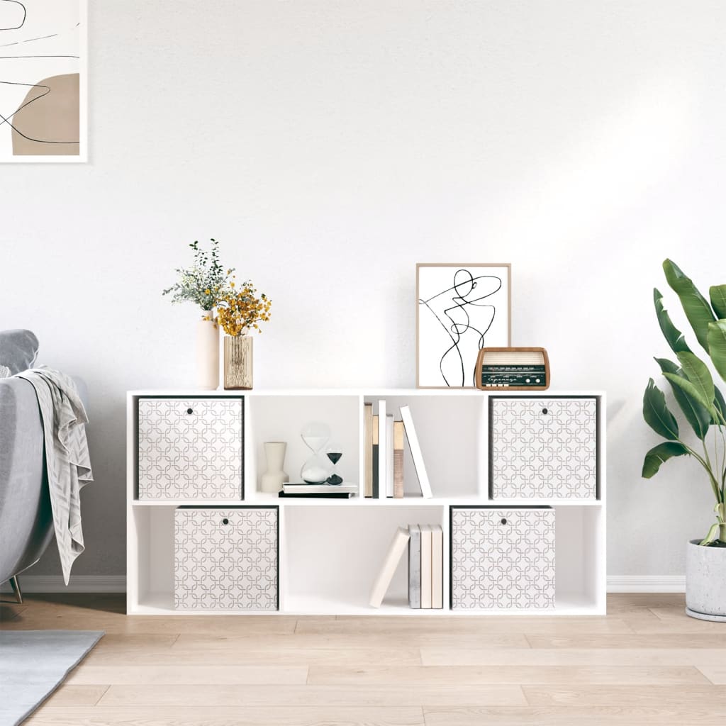 Boîtes de rangement pliables 4 pcs crème 32x32x32 cm intissé