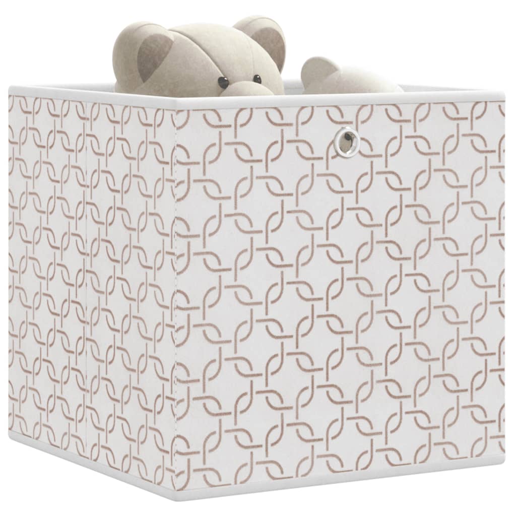 Boîtes de rangement pliables 4 pcs crème 32x32x32 cm intissé