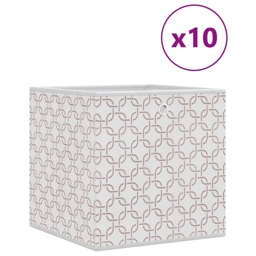 Boîtes pliables 10 pcs Crème 32x32x32 cm Intissé