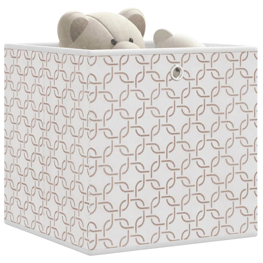 Foldable Storage Boxes 10 pcs. Cream 32x32x32 cm Non-woven fabric