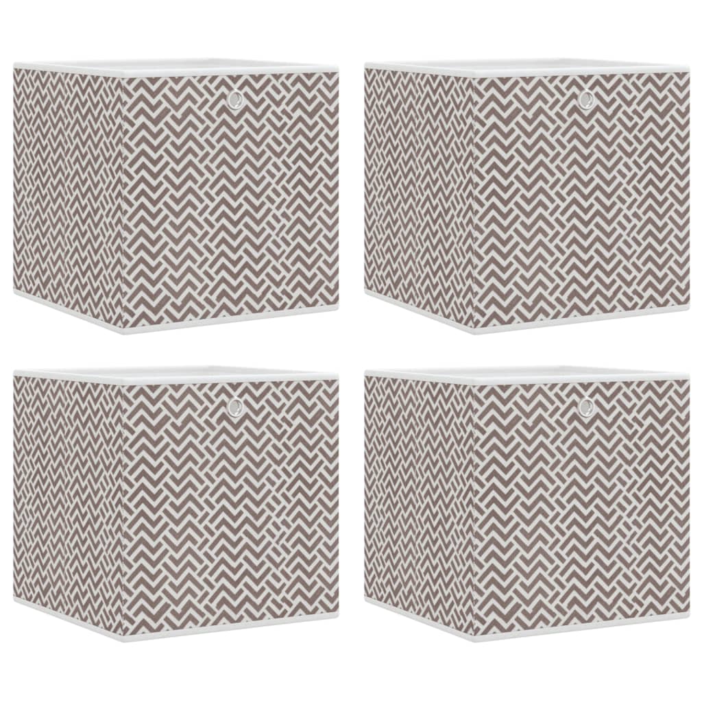 Collapsible Boxes, 4 Pcs, Brown, 32x32x32 cm, Non-woven