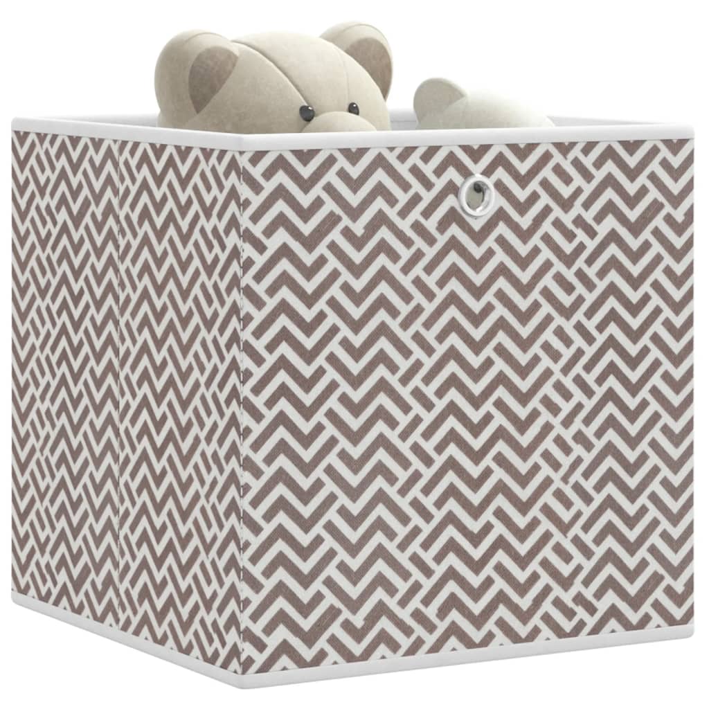 Collapsible Boxes, 4 Pcs, Brown, 32x32x32 cm, Non-woven