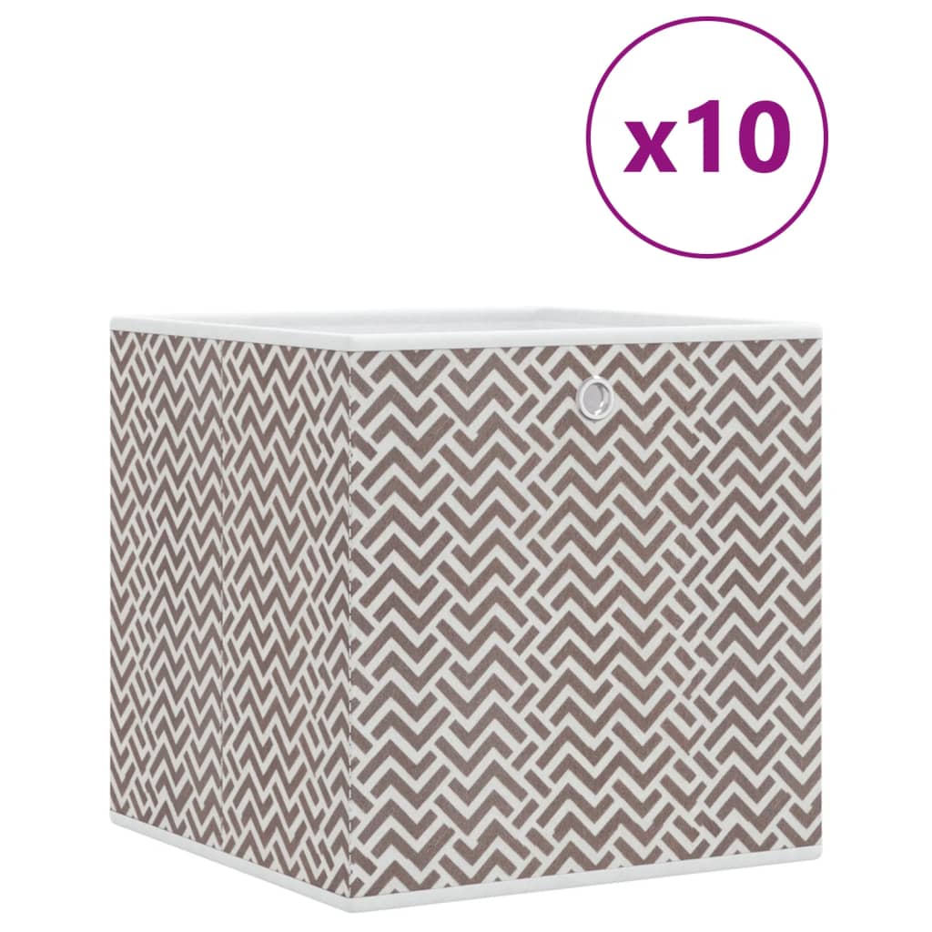 Boîtes pliantes 10 pcs Marron 32x32x32 cm Intissé