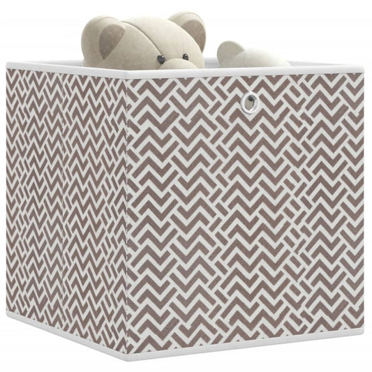 Collapsible Storage Boxes, 10 pcs, Brown, 32x32x32 cm, Non-Woven Fabric