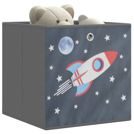 Folding Storage Boxes 4 pcs. Grey 32x32x32 cm Non-woven