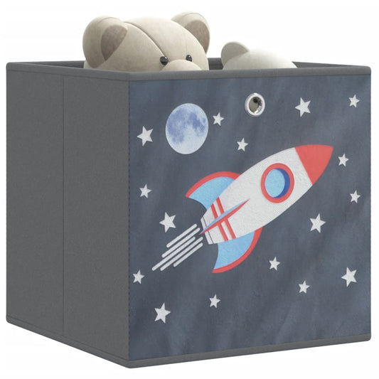 Foldable Storage Boxes, 10 pcs, Grey, 32x32x32 cm, Non-woven Fabric