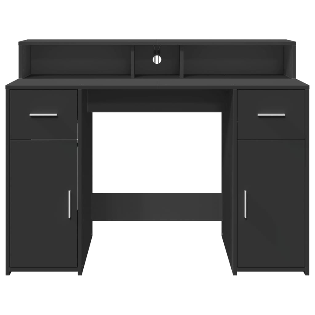 LED Desk Black 120x55x91 cm Engineered Wood