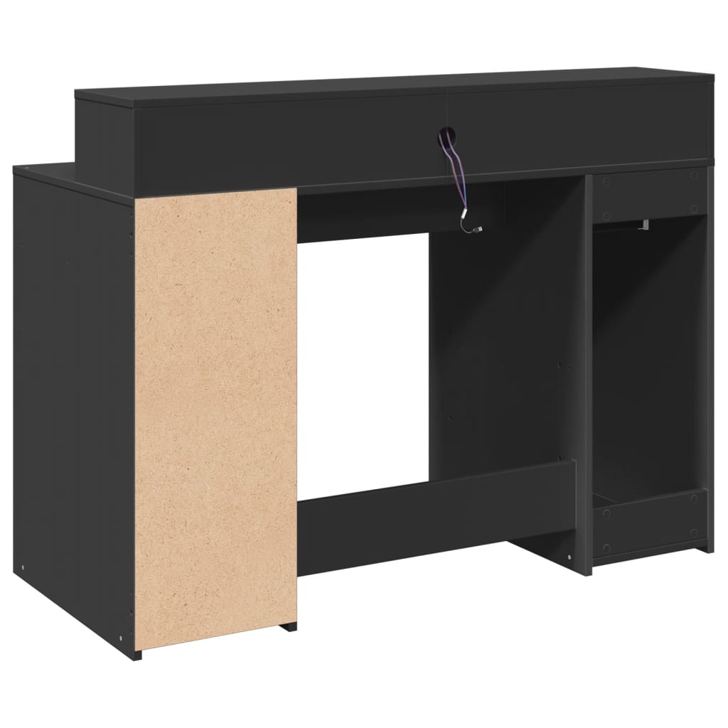 LED Desk Black 120x55x91 cm Engineered Wood