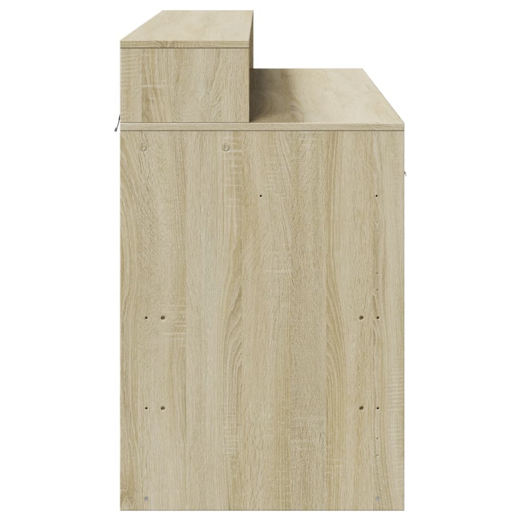 LED Desk Sonoma Oak 120x55x91 cm Engineered Wood
