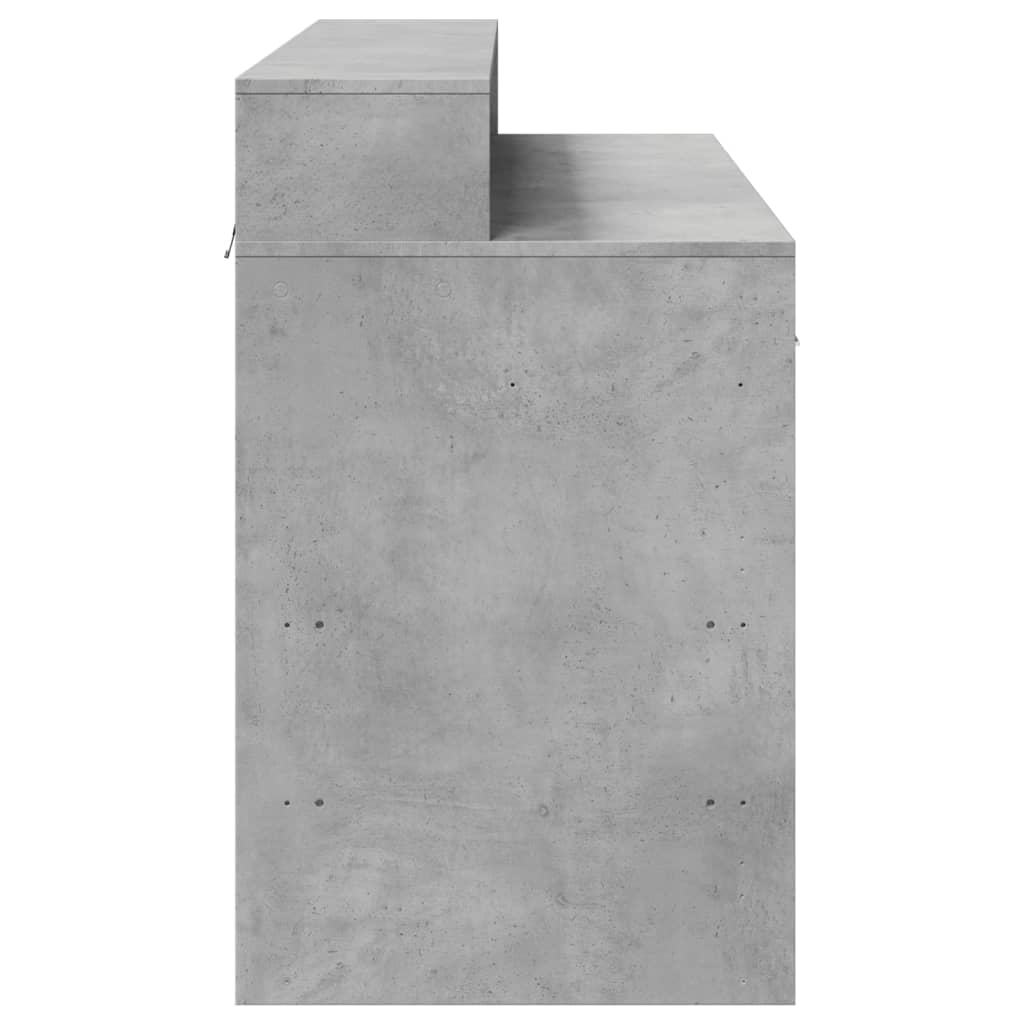 LED Desk Concrete Grey 120x55x91 cm Engineered Wood