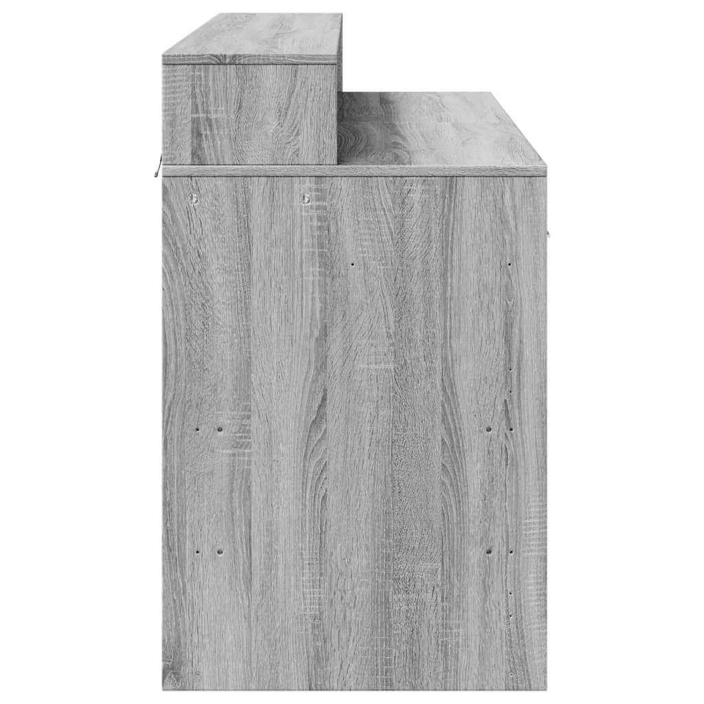 LED Desk Grey Sonoma 120x55x91 cm Engineered Wood