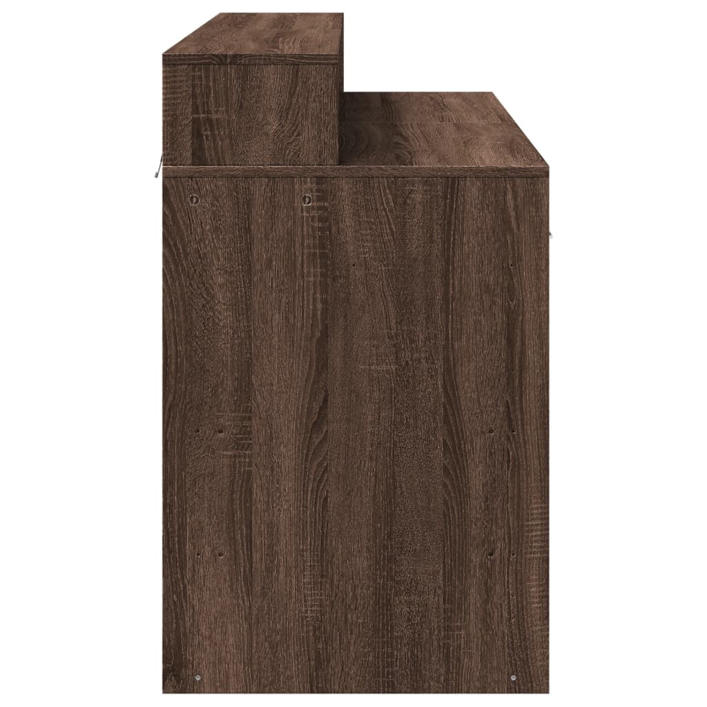 Bureau LED aspect chêne brun 120x55x91 bois reconstitué
