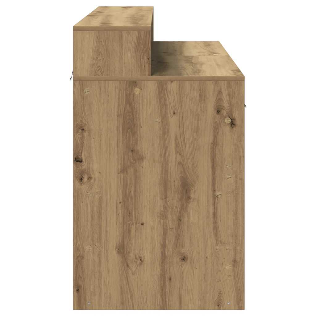 LED Desk Artisan Oak 120x55x91 cm Engineered Wood