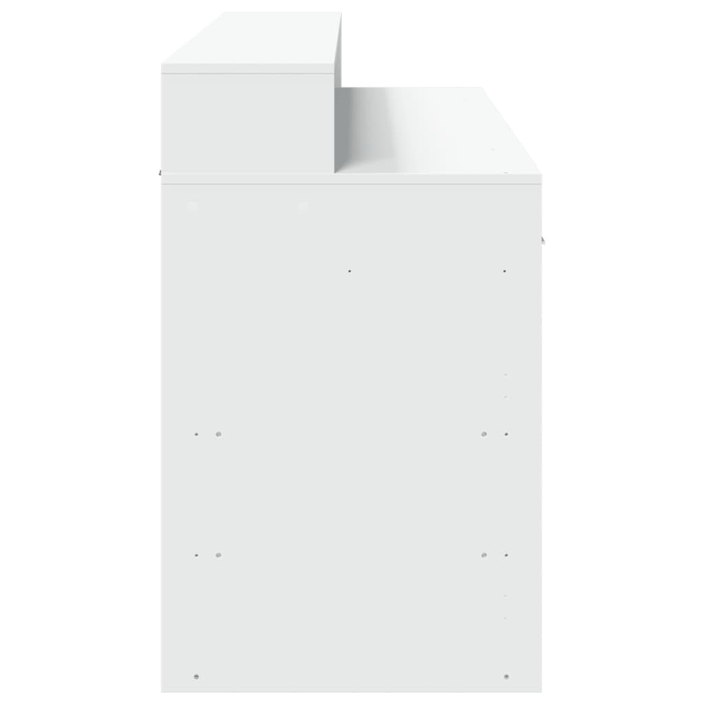 LED Desk White 140x55x91 cm Engineered Wood