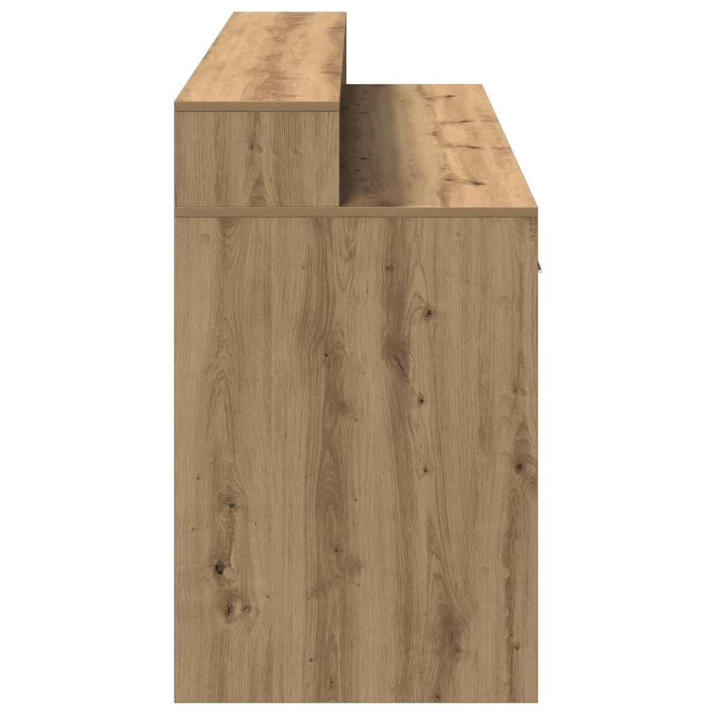 LED desk Artisan oak 160x55x91 wood-based material