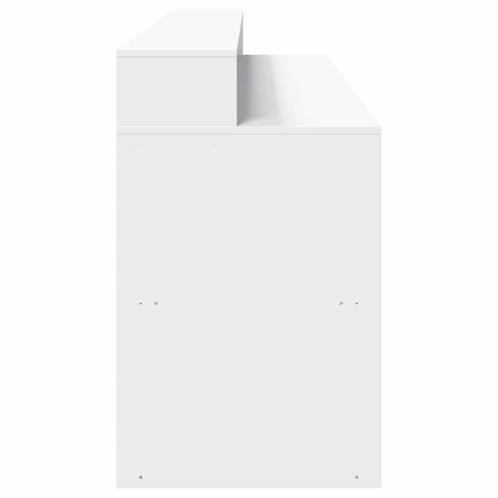 LED Desk White 200x55x91 cm Engineered Wood